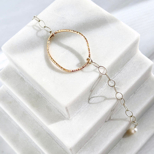Gold and Silver Freeform Loop Bracelet #1 - WOBBLY