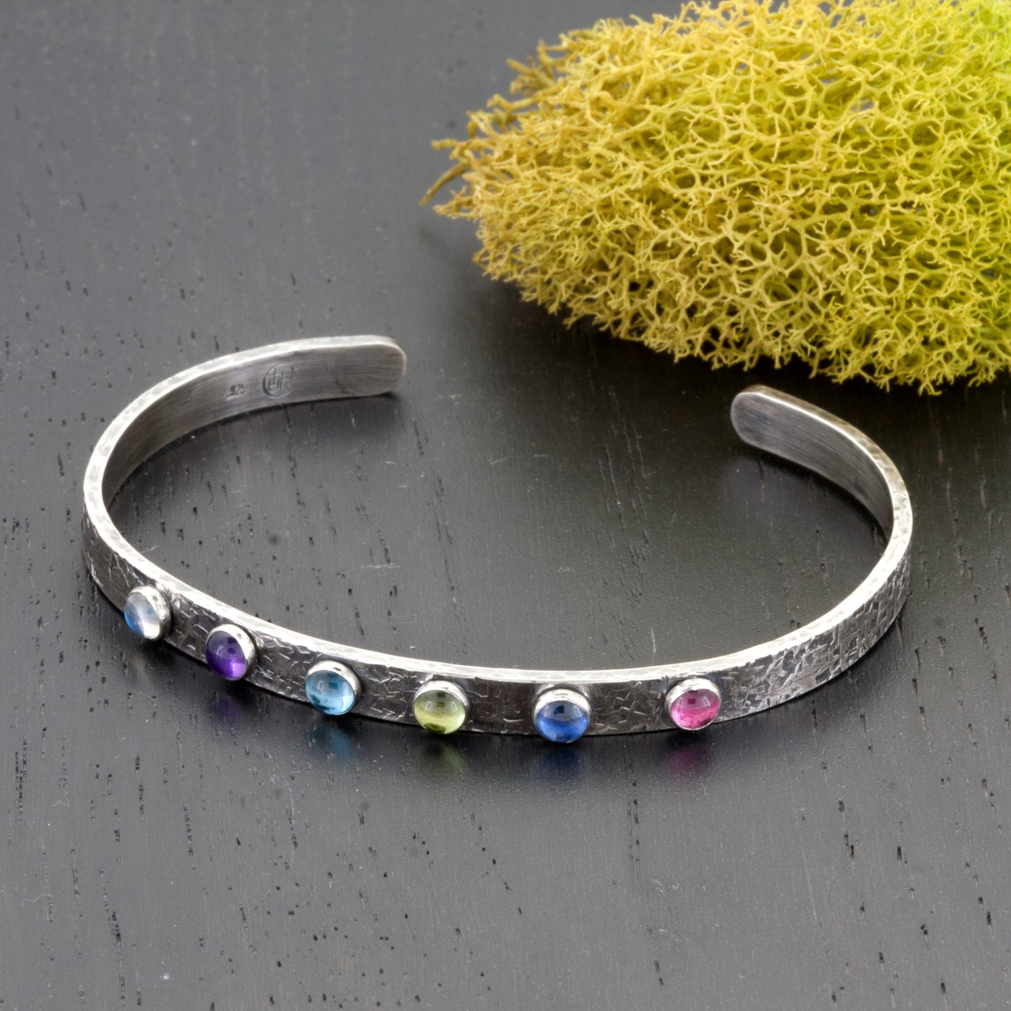 Customized birthstone cuff bracelet