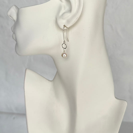 White Pearl Drops Dangle Earrings - SERENITY