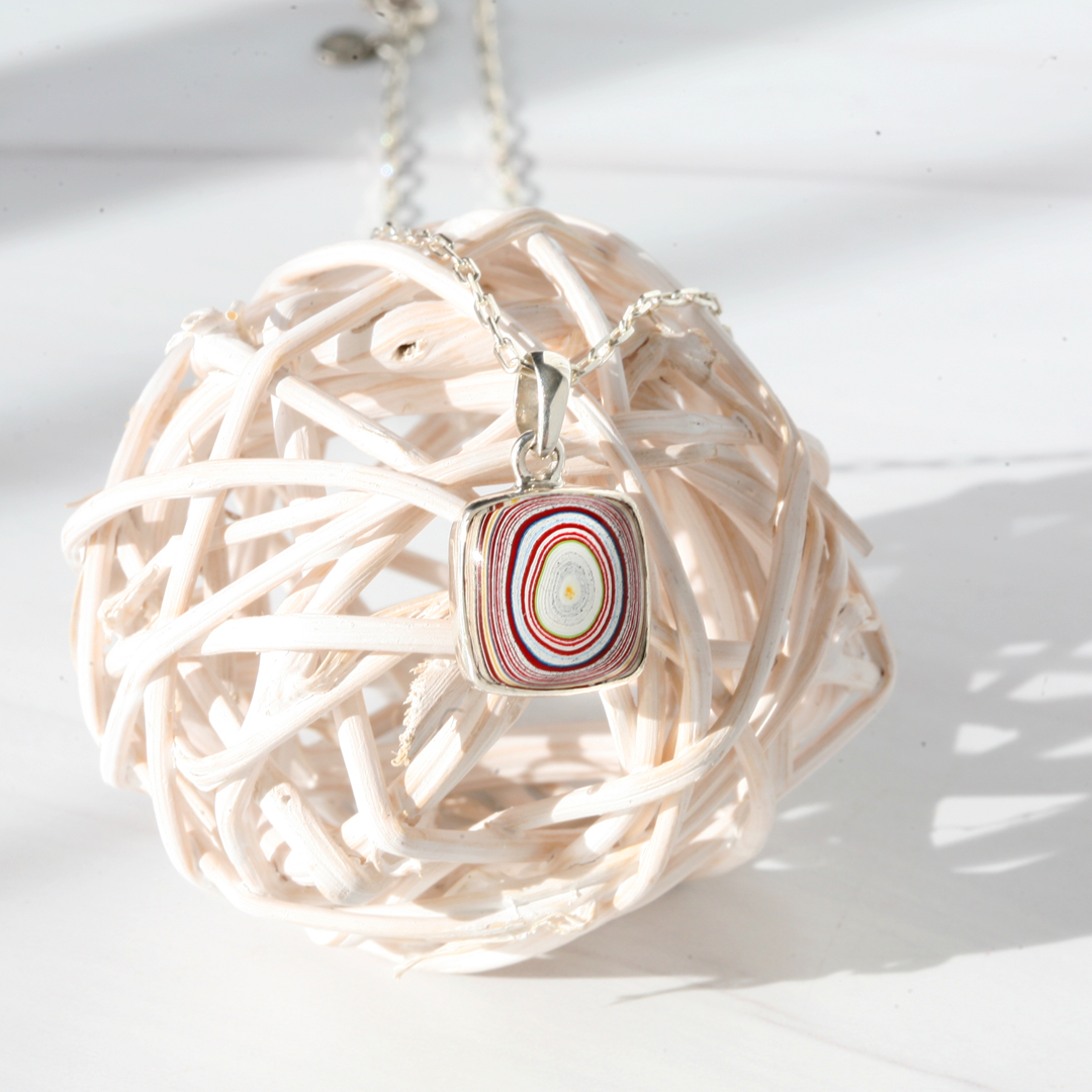 Vibrant Fordite Pendant Necklaces