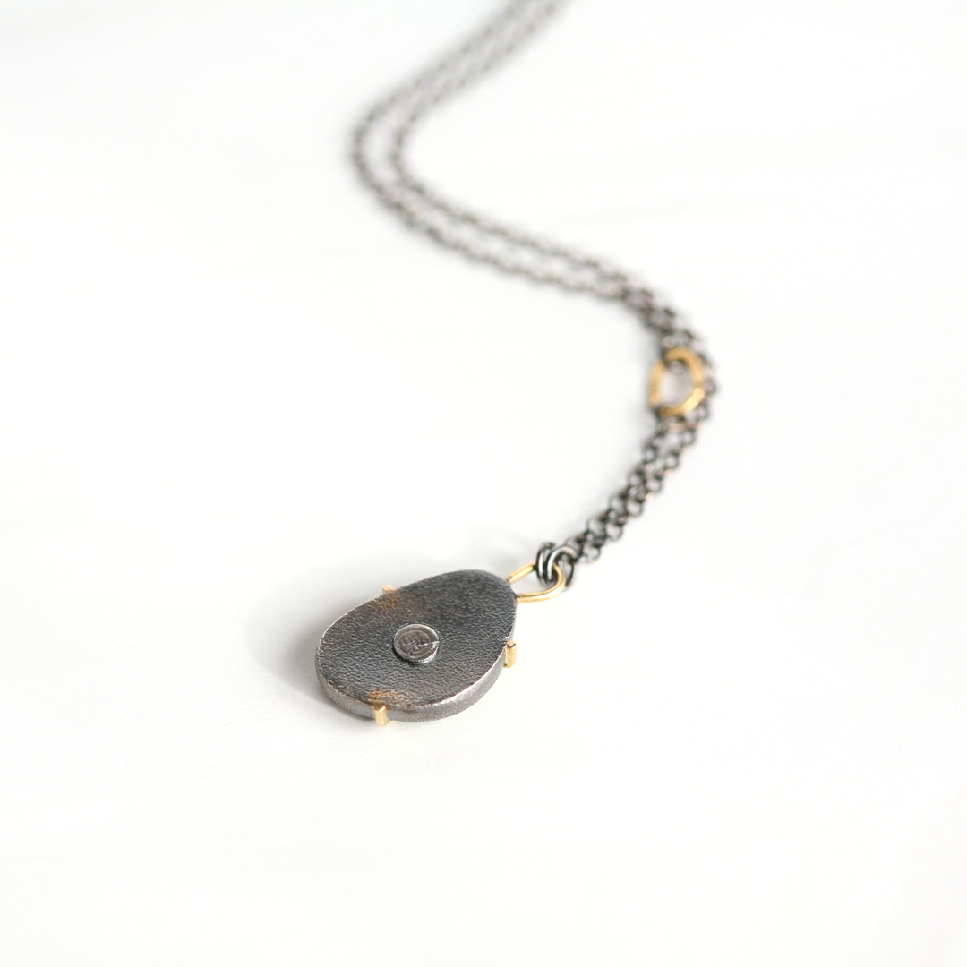 Green Turquoise Necklace in 18k Gold and Silver - LING LING Necklace