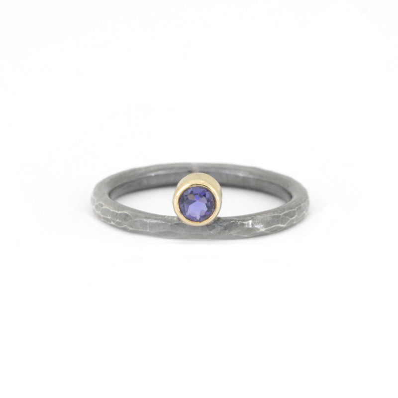 14k Gold and Silver Gemstone Ring Stackable