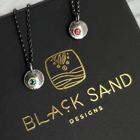 18k and pink spinel pendent necklace