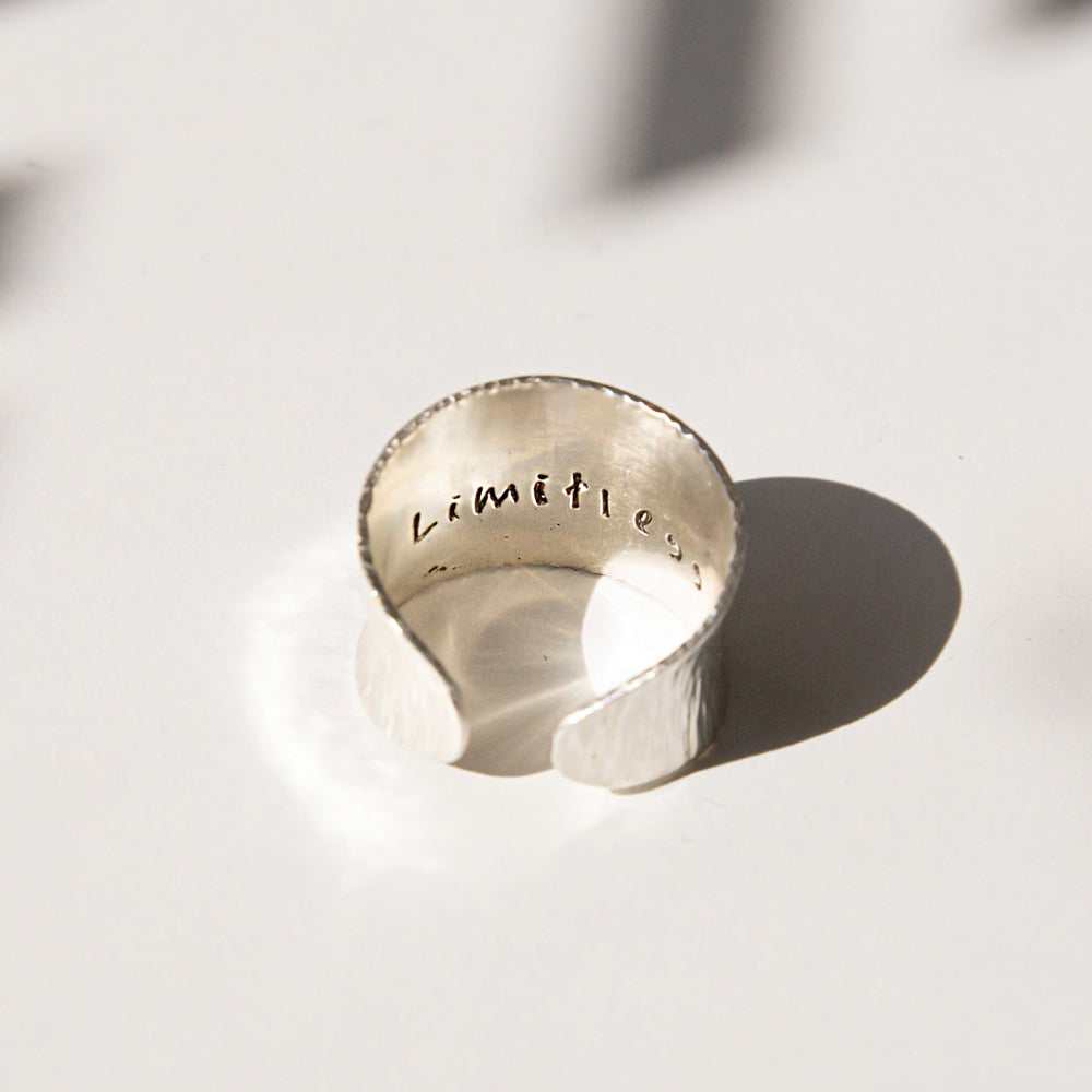 Inscription secret message cuff ring