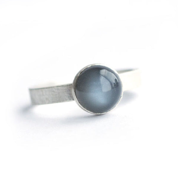 Black Moonstone Stacking Ring