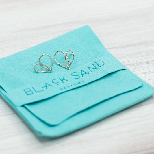 Paisley Textured Heart Post Earring Studs