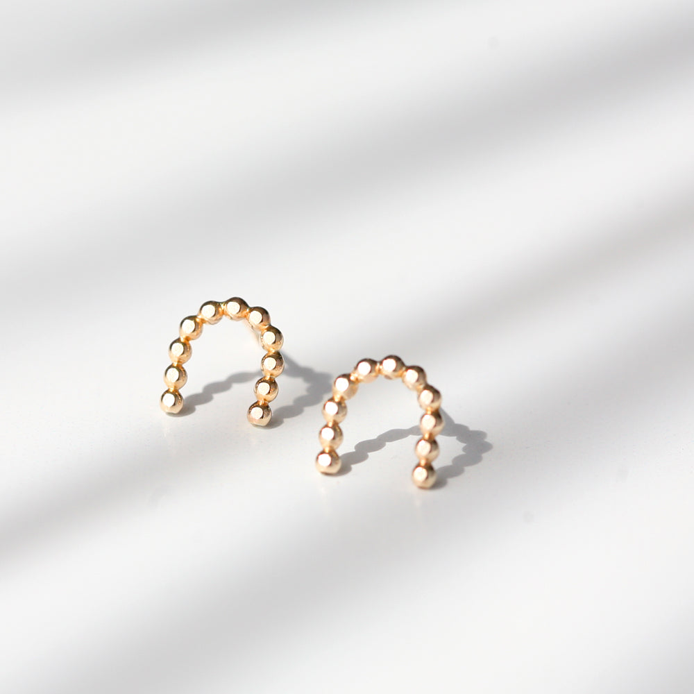 14k Gold-filled Little Drops Horseshoe Post Earring Studs - LUCKY U