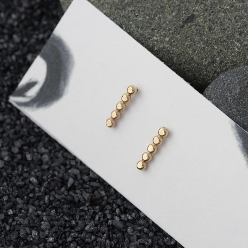 Minimalist gold bar studs