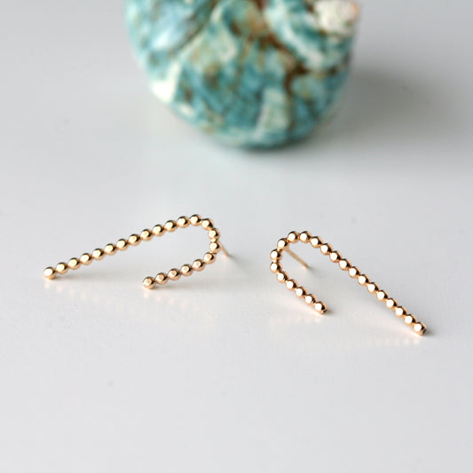 14k gold filled beaded post earrings