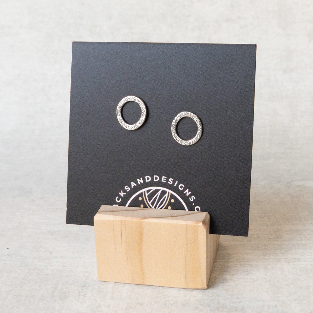 Semi-Round Circle Post Earrings - SAND