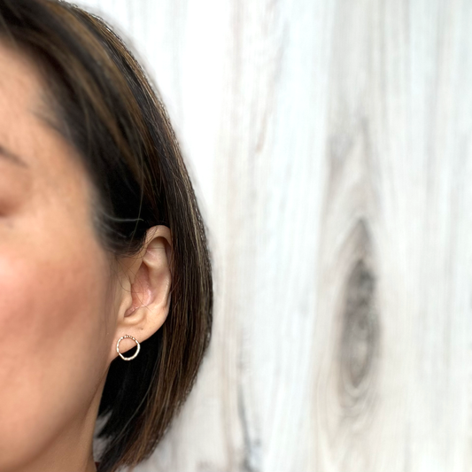 Handcrafted circle earrings in 14k gold filled