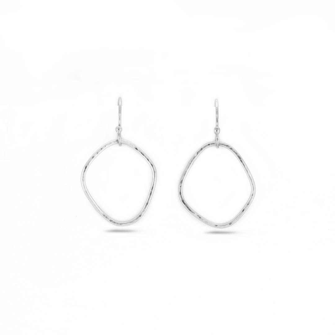 Small Organic Shape Hoop Earrings in 14k Gold-filled or Silver - WOBBLY