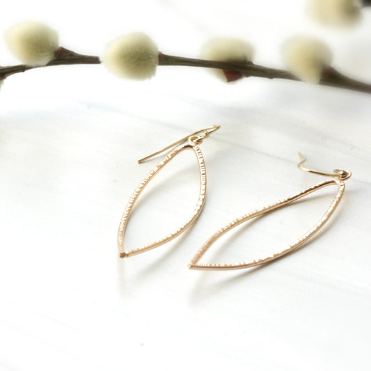 Leaf Gold Filled Hoop Earrings - RIPPLE
