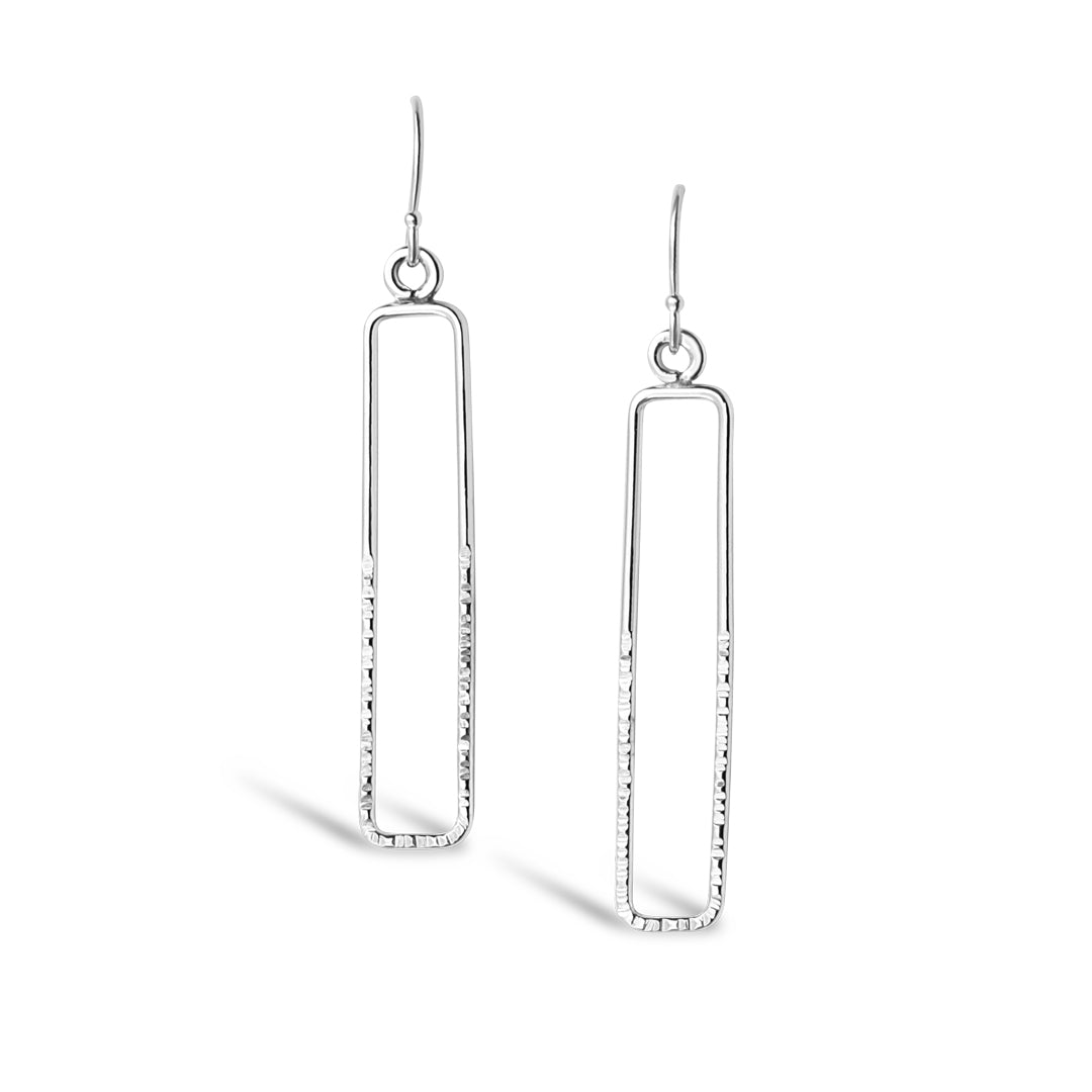 14k Gold Filled Rectangle Dangle Earrings - RIPPLE