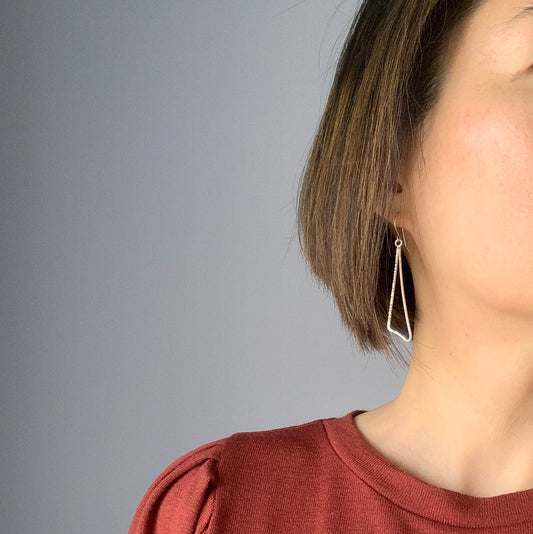 Gold Filled Triangle Dangle Earrings Large - BREEZE