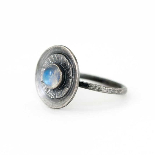 Circle Rainbow Moonstone Ring