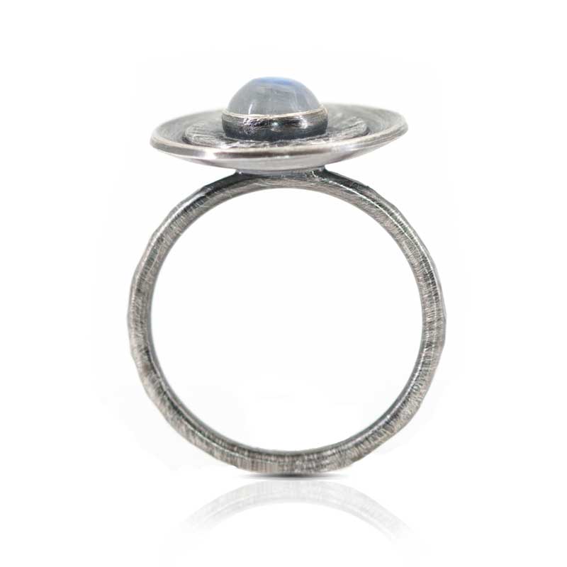 Blue Moonstone Starburst Ring