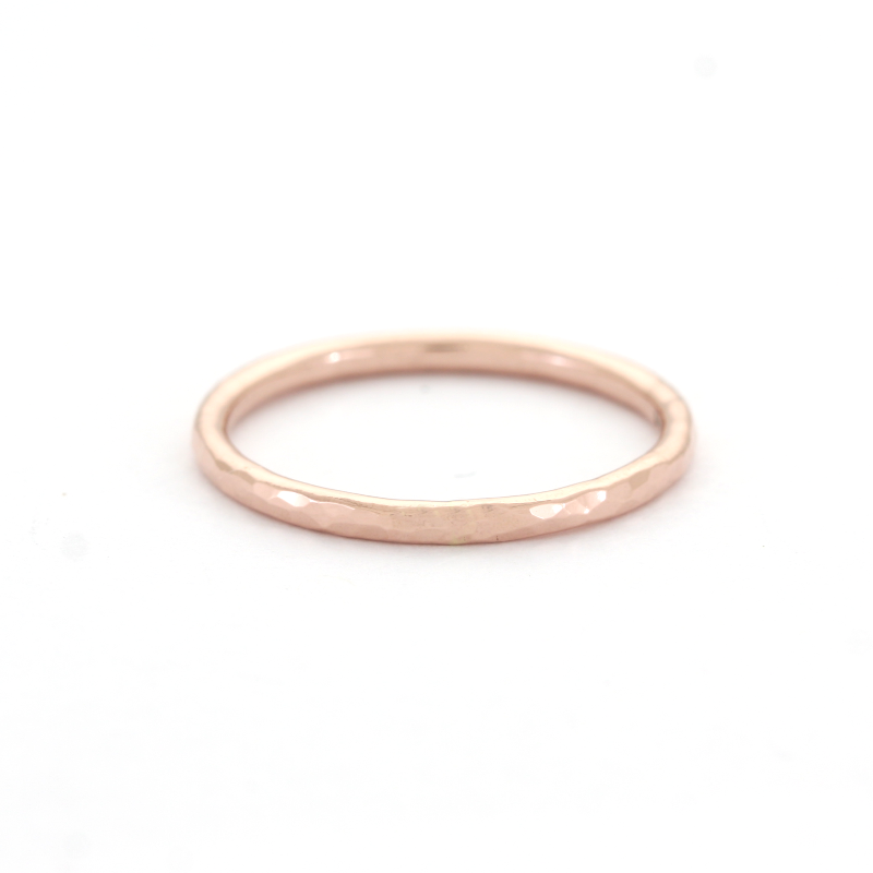14k Rose gold hammered band