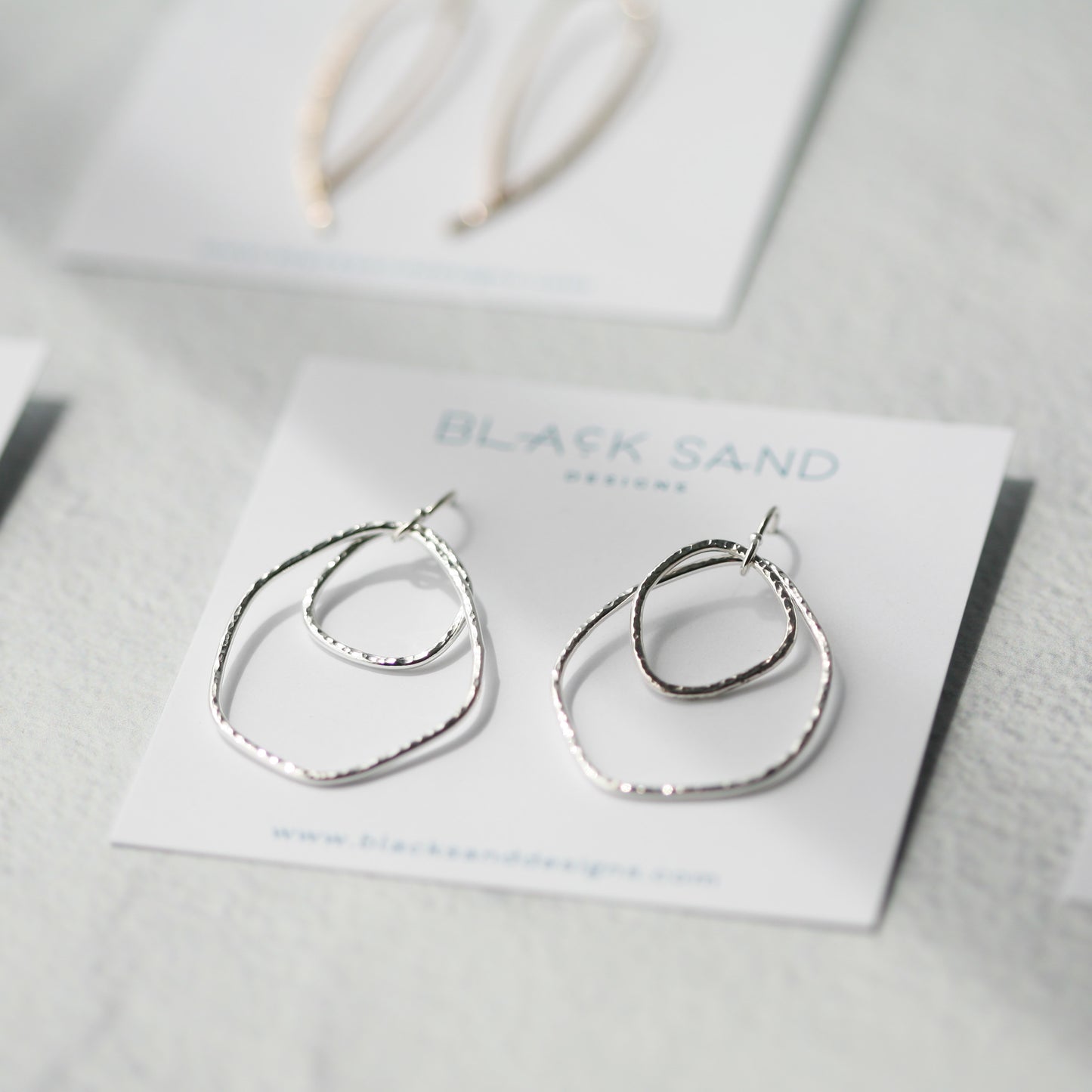 Double Wobbly Earrings - Silver