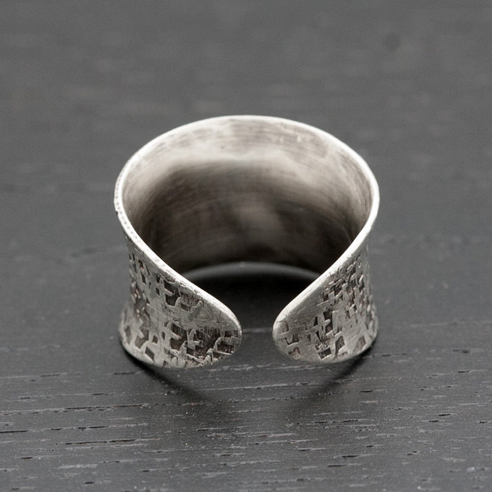 Organic-Textured-Silver-Ring-Band