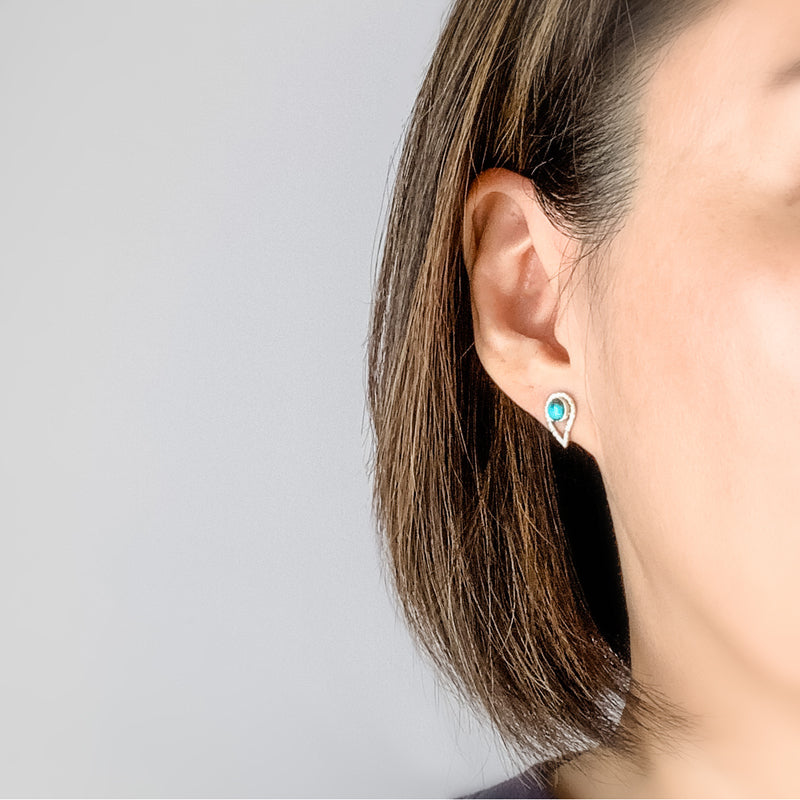 Paisley gemstone stud earrings