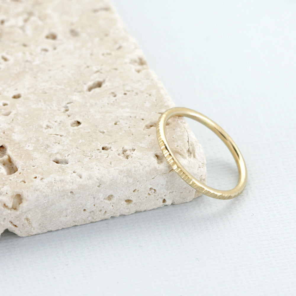 14k Yellow Gold Band - RIPPLE texture