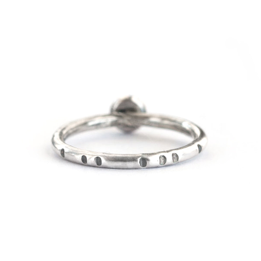 Oxidized Silver and Garnet Ring