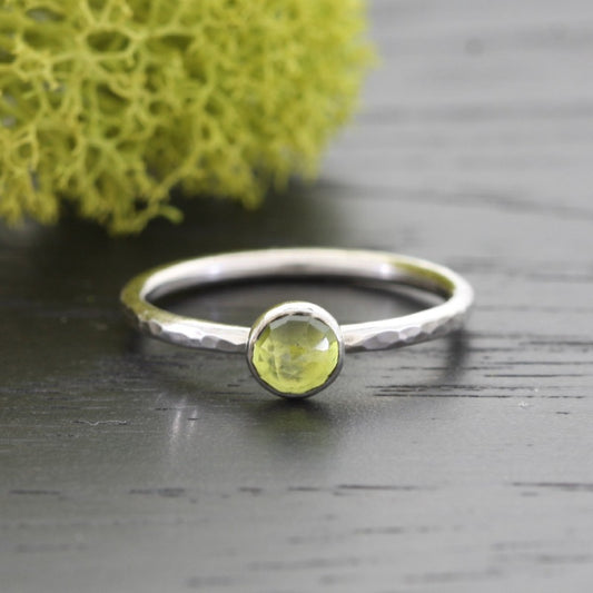 Thin Peridot Stacking Ring
