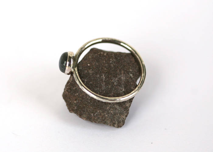 Textured Hammered Labradorite Stacking Ring