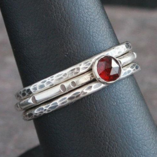 Oxidized Sterling Silver Ring Band