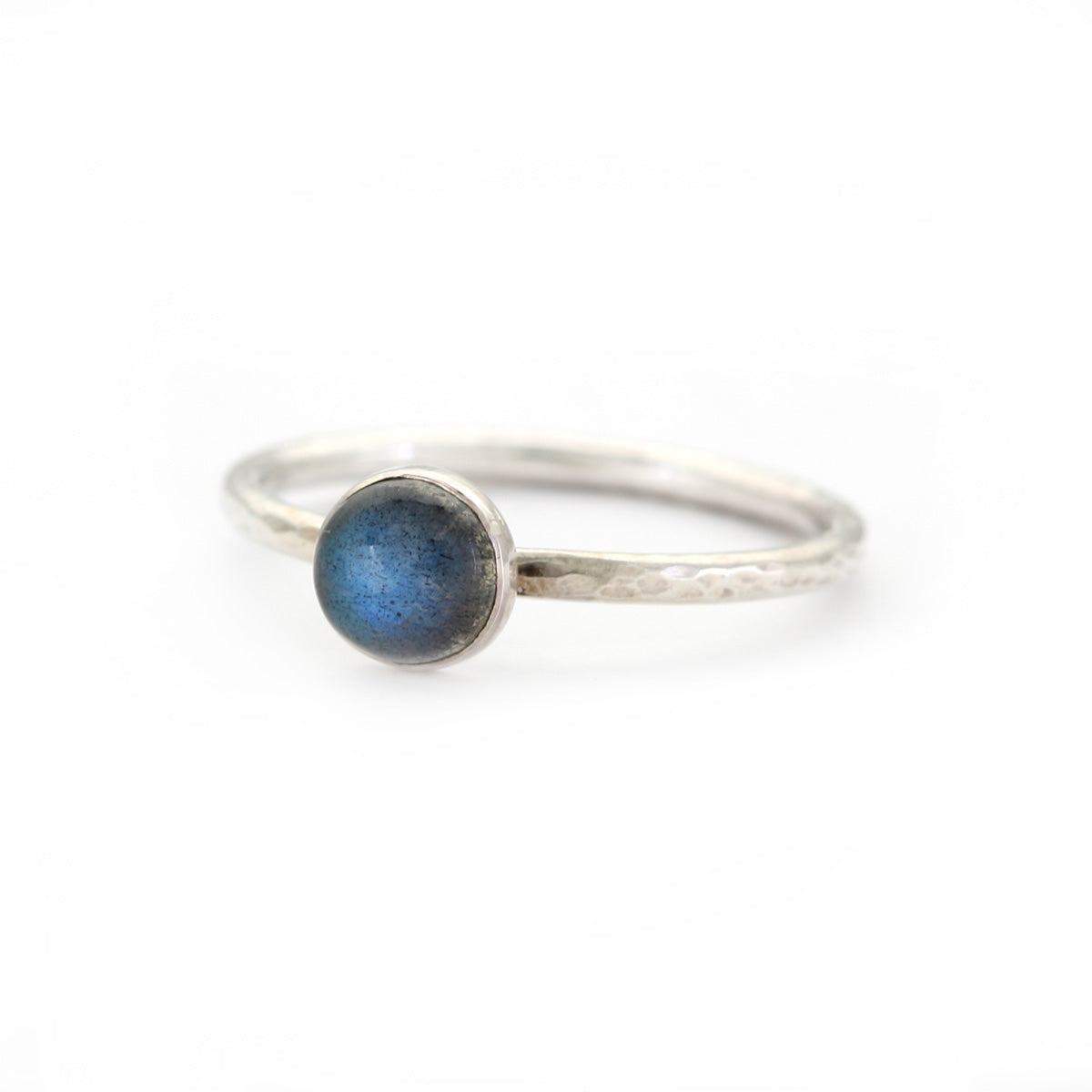 Textured Hammered Labradorite Stacking Ring