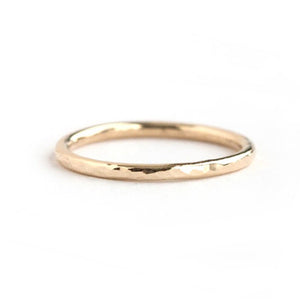 18k Gold Hammered Wedding Band