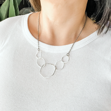 Organic Interlocking Circle Chain Necklace in silver