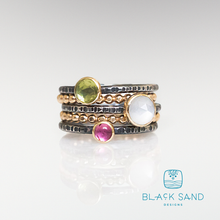 14k Gold Silver and Gemstone Stacking Rings