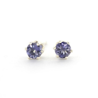 Faceted Iolite Post Earrings